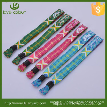 Free custom woven ticket fabric wristband for event